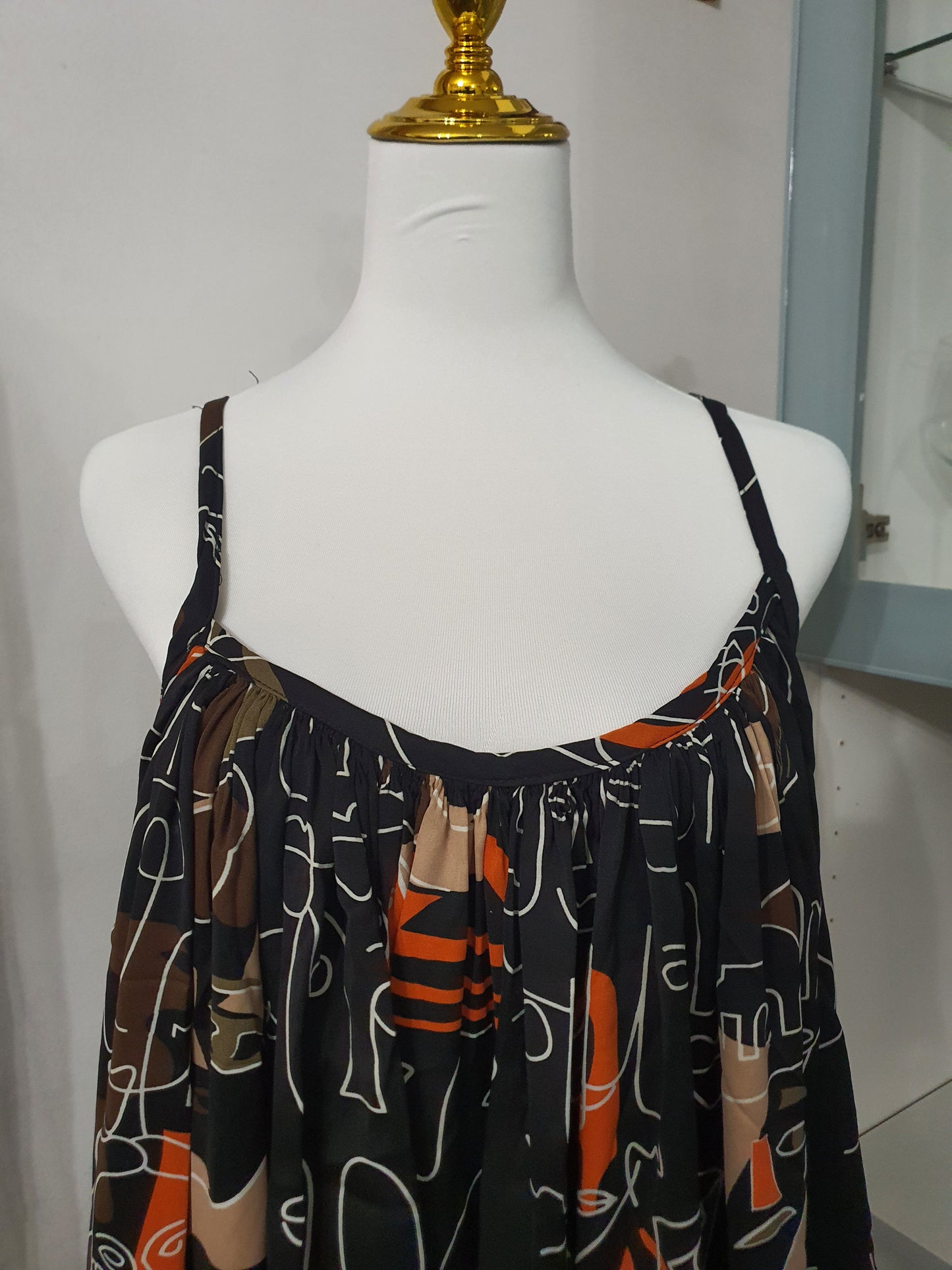 Kimono femme long imprimé visage abstrait tendance ethnique chic