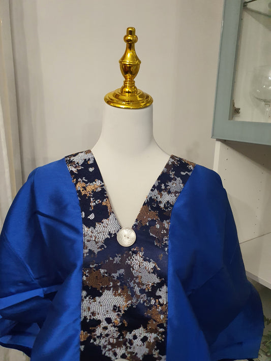 Boubou africain bleu femme