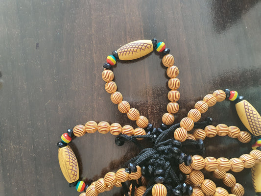 Bracelet africain artisanal mixte en perles sculptées