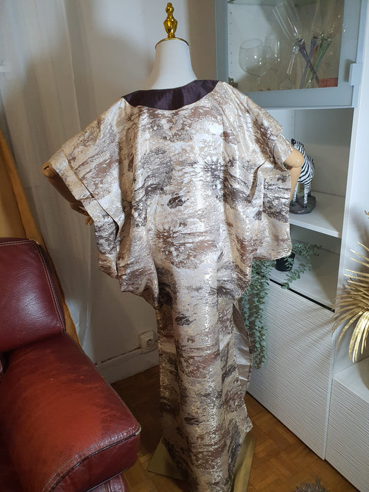 Boubou africain marron et bronze