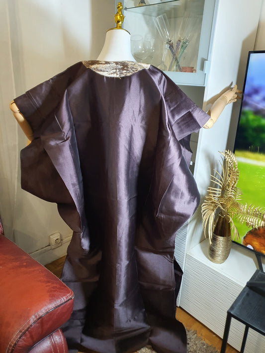 Boubou africain femme marron foncé