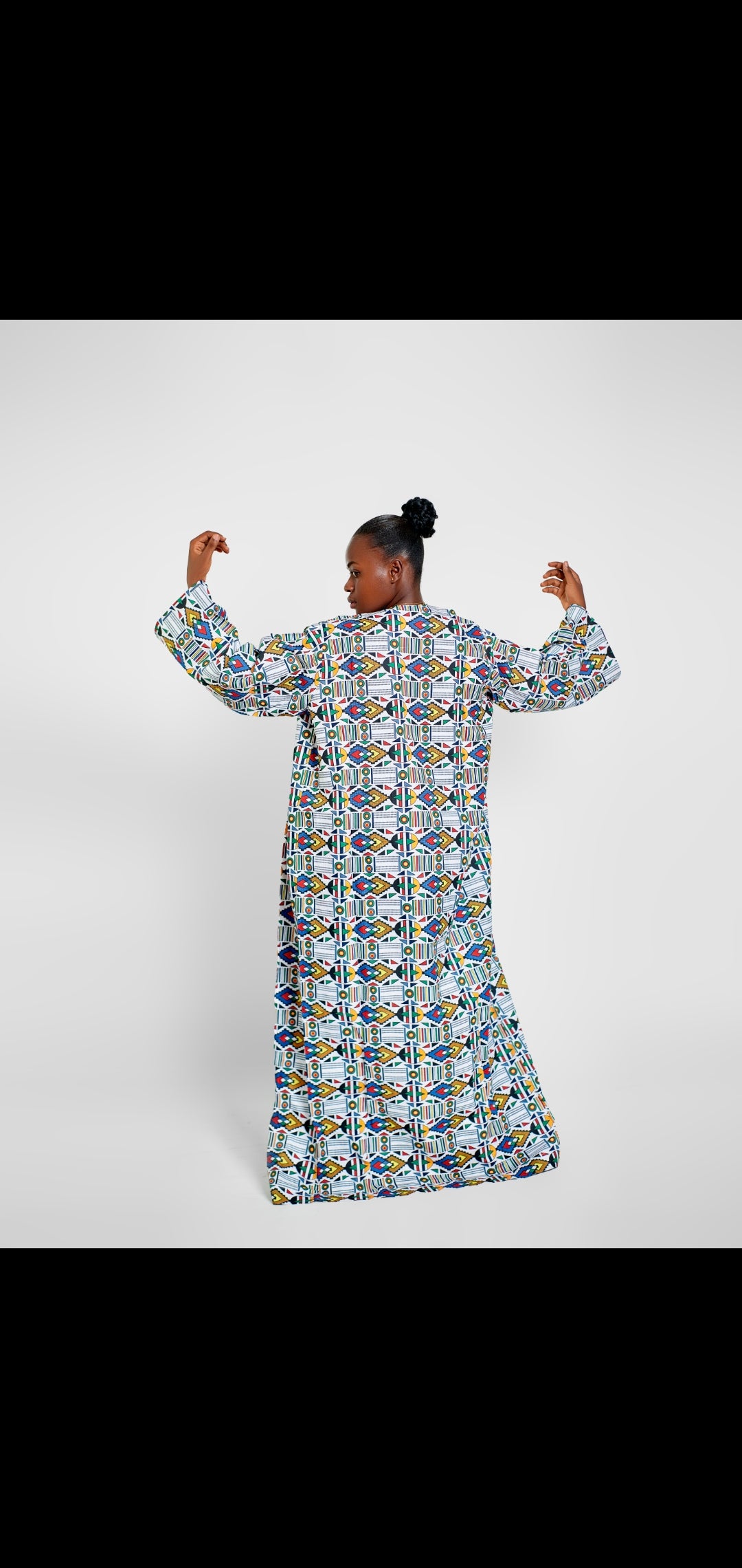 Kimono africain long pour femme en coloré