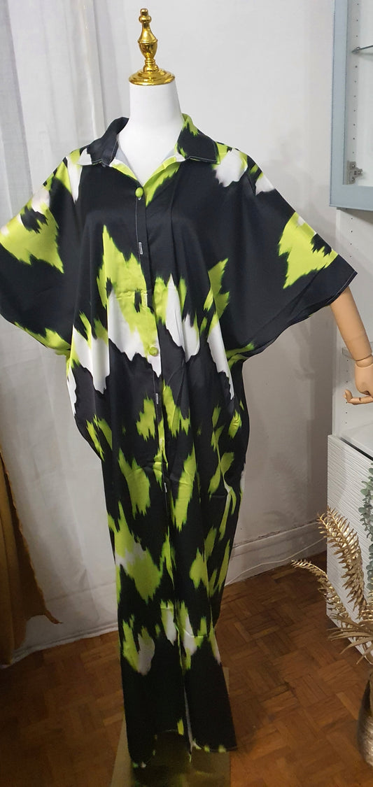 Robe longue fluide verte tendance et chic