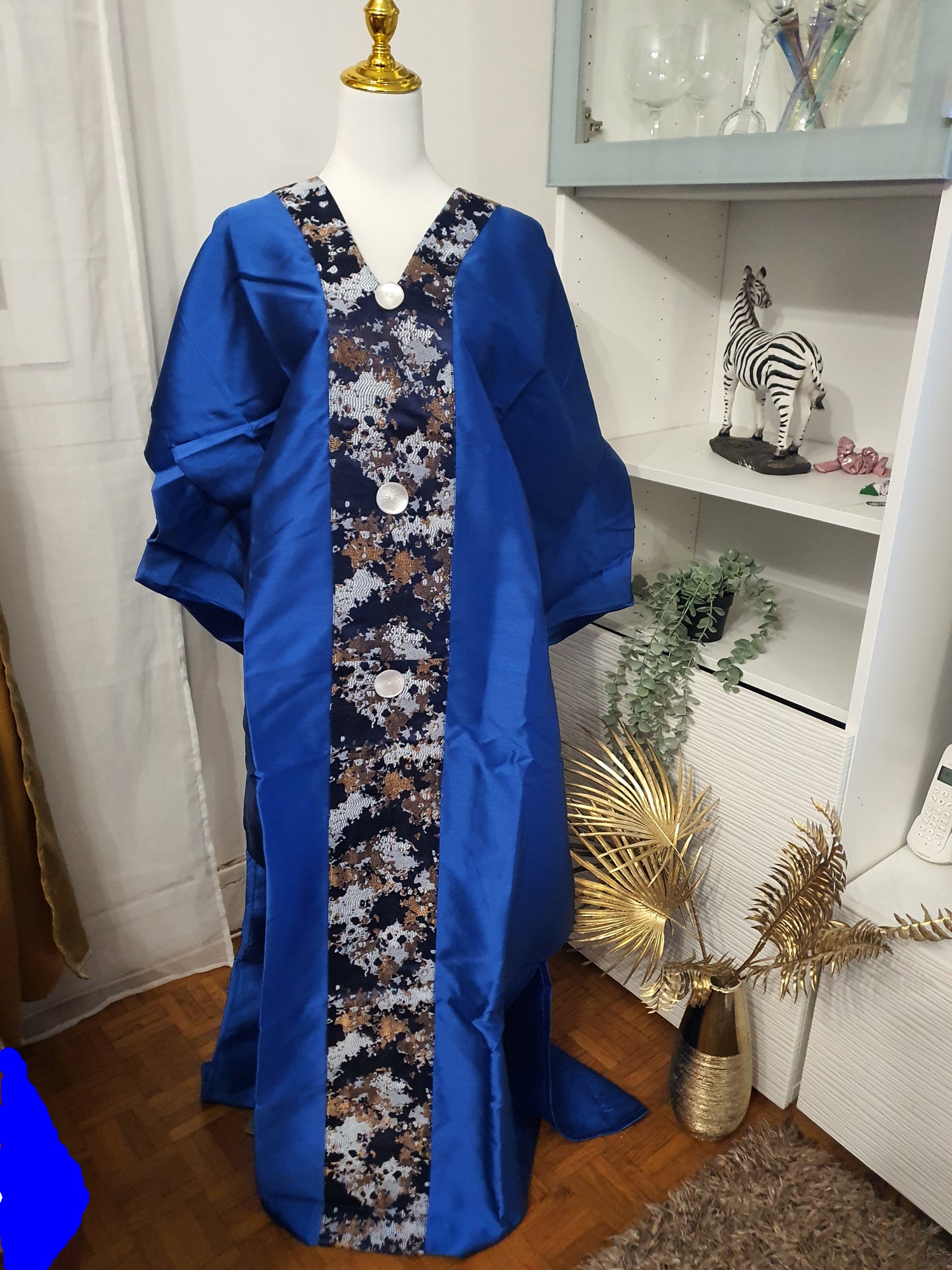 Boubou africain bleu femme