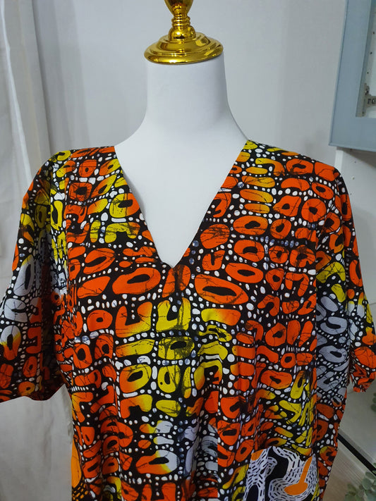 Robe africaine à franges femme
