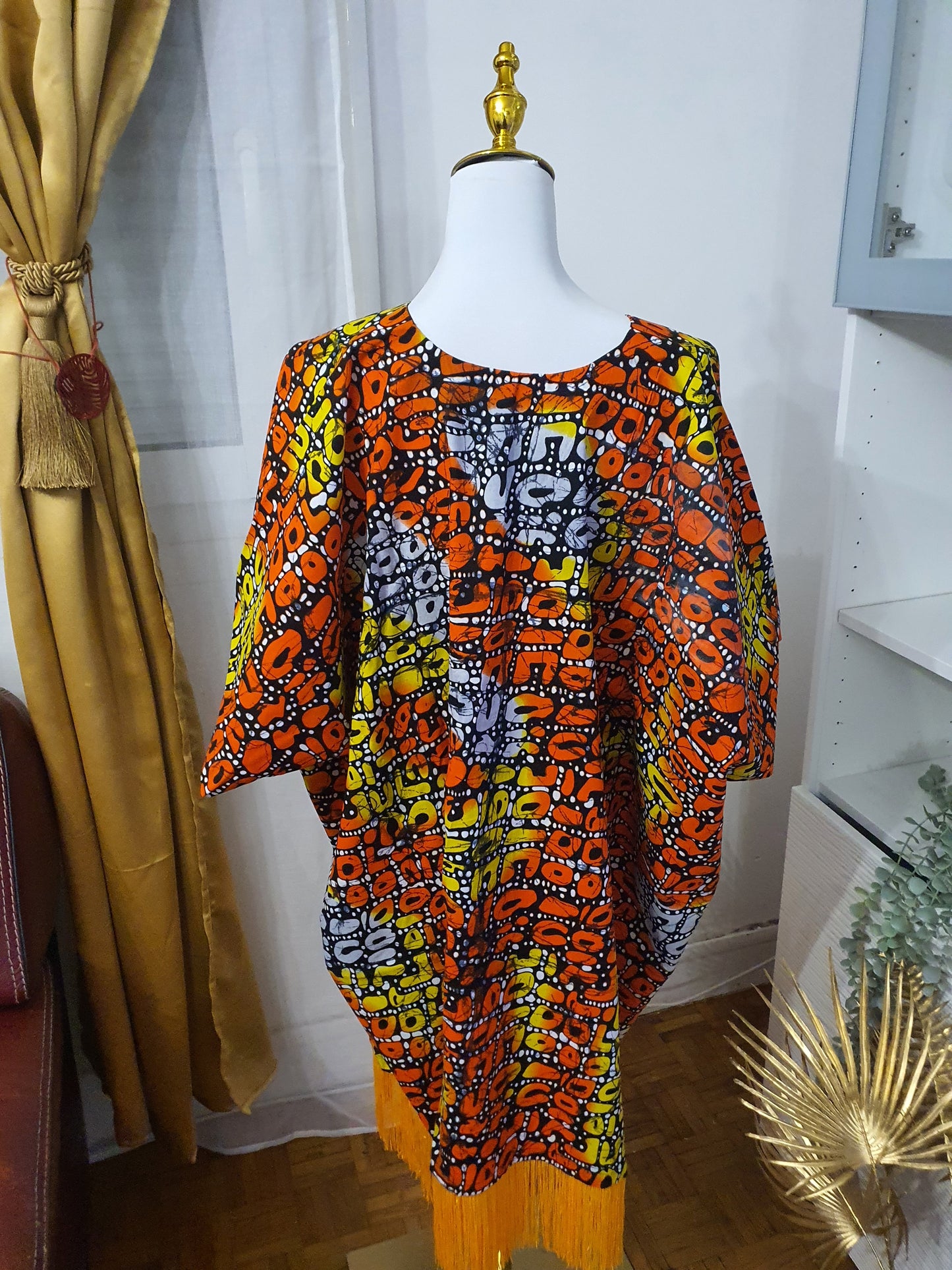 Robe africaine à franges femme