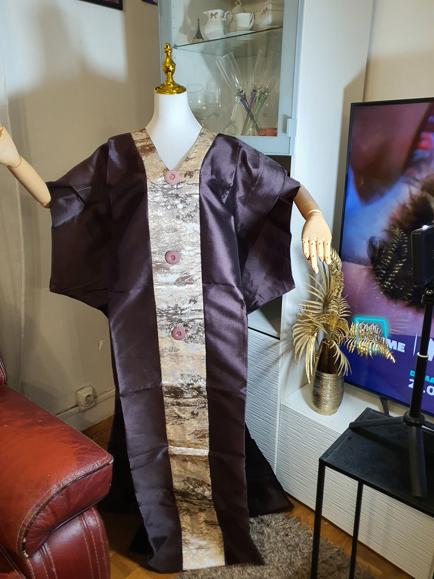 Boubou africain femme marron foncé