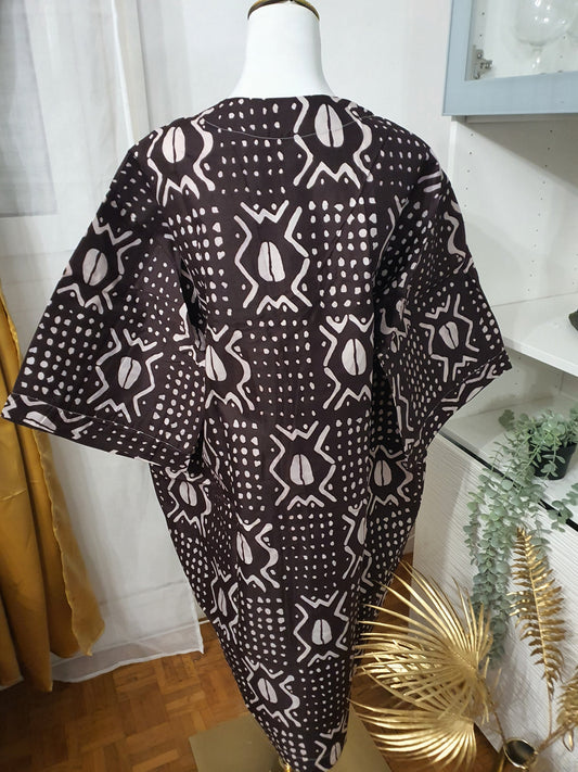 Kimono femme en bogolan cacao