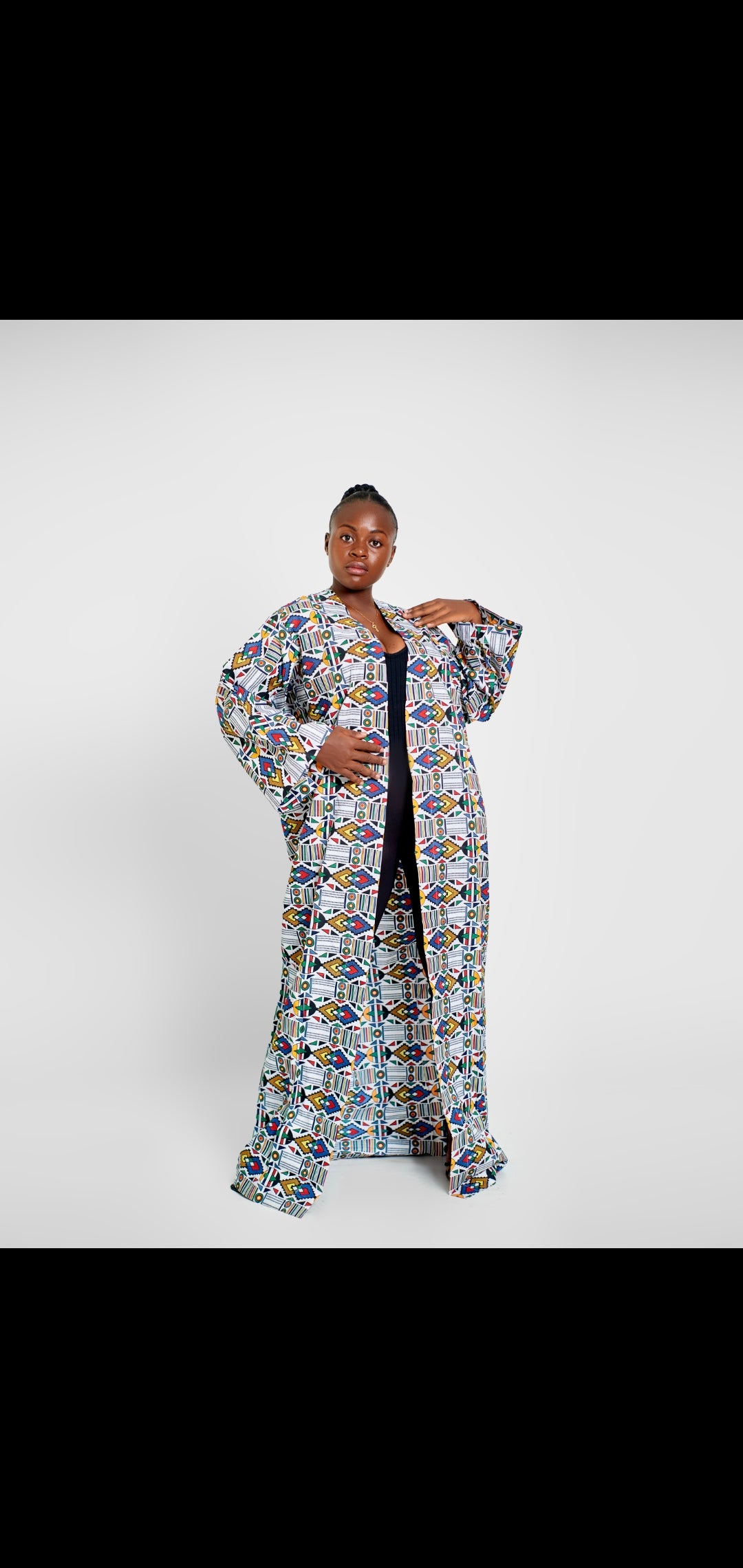Kimono africain long pour femme en coloré