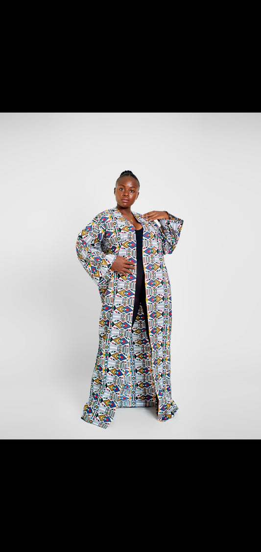 Kimono africain long pour femme en coloré