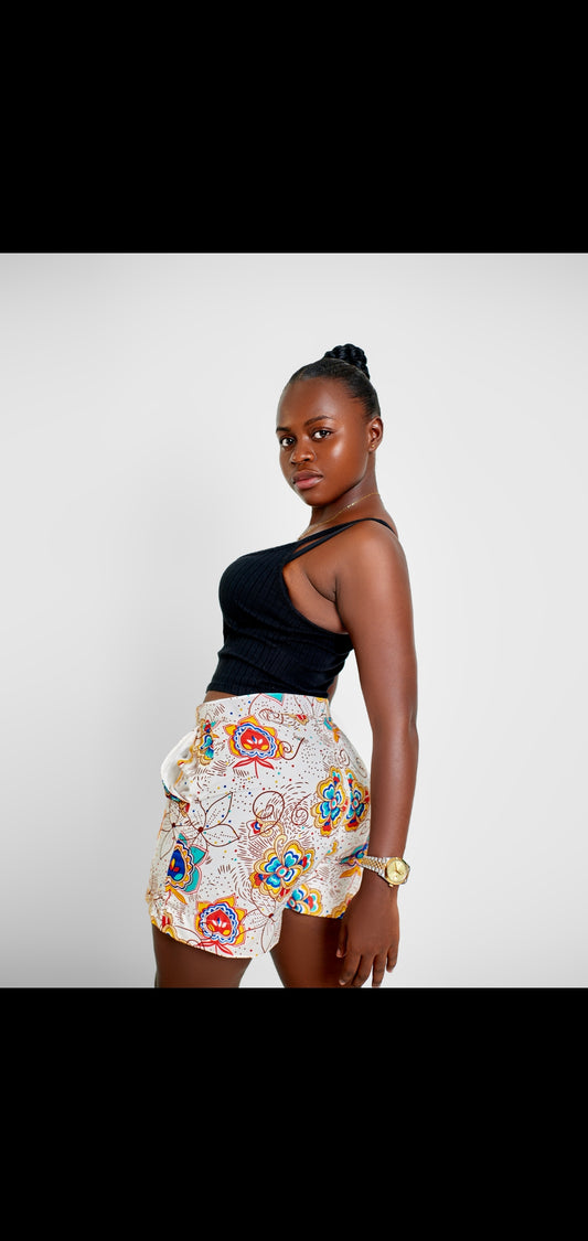 Short femme en coton imprimé floral