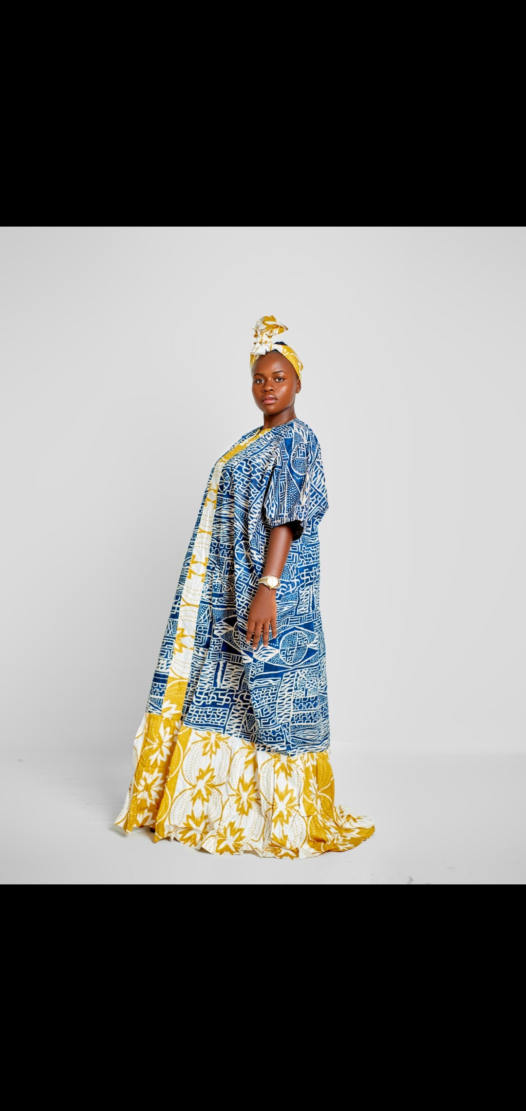 Robe Africaine Medumba kaba chic avec foulard
